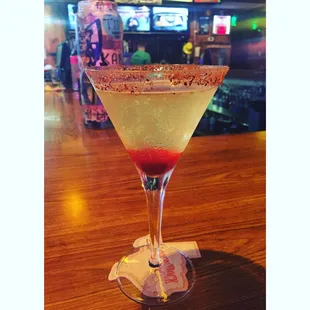 a close up of a martini glass