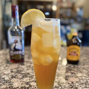 Made with dark rum, ginger beer and lime juice