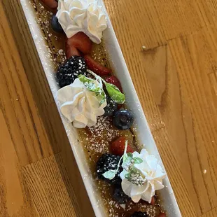 Creme Brulee with macerated berries