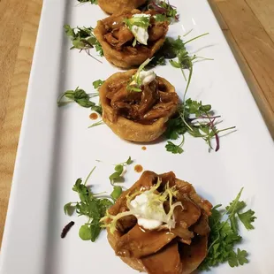 Tray Passed Appetizer- Mini Mole Chicken Sopes