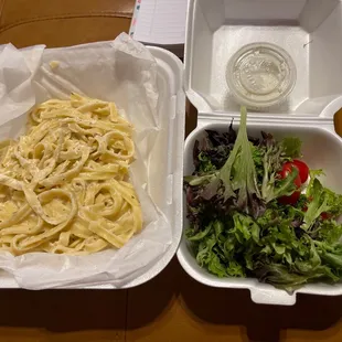 Alfredo and Side Salad