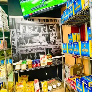 a display of food items in a store