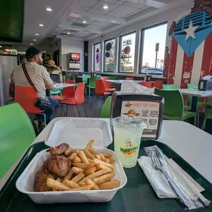 1/2 chicken with fries and lemonade