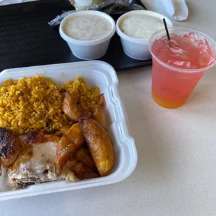 1/4 Rotisserie Chicken 1/4 Rotisserie Chicken Yellow Rice Sweet Ripe Plantains