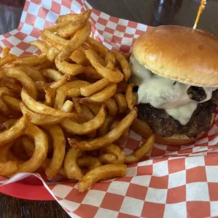 Forager Burger and curly fries