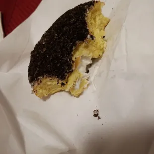 What was left of an Oreo donut.