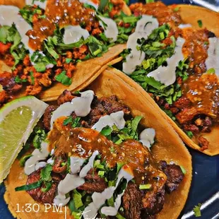 Asada, Chorizo and Al Pastor Taco Mari Style!
