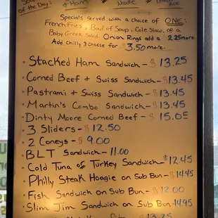 menu