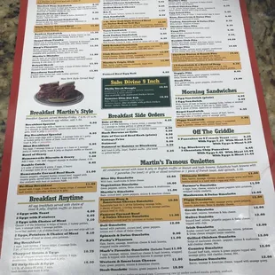 menu