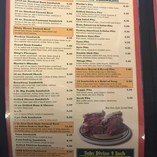 menu