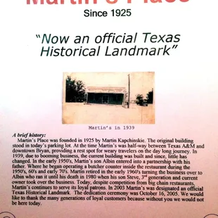 the history of martin&apos;s place