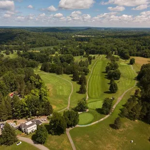 View of Clubhouse and holes 1, 9 and 10