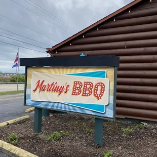 a sign for martiny&apos;s bbq