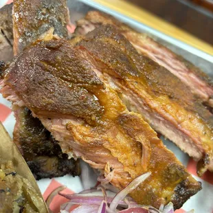 Ribs - tender, fall-off-the-bone, and very meaty