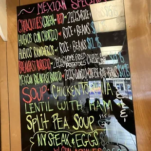 Menu hanging on the wall #1