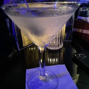 a martini in a martini glass