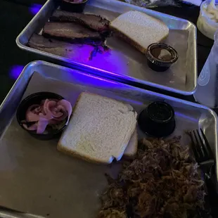 I ordered the brisket and the pulled pork