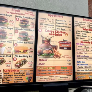 Drive Thru Menu as of 1/2025