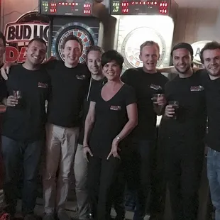 Leslie with her Chapman University students.  How she got them all to buy our shirts is beyond my super powers.