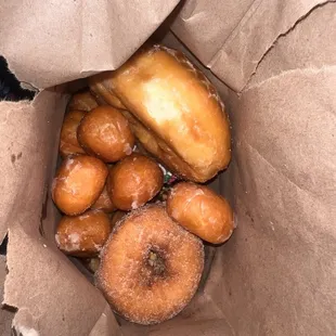 a bag of doughnuts