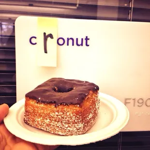 Chocolate glazed cronut.
