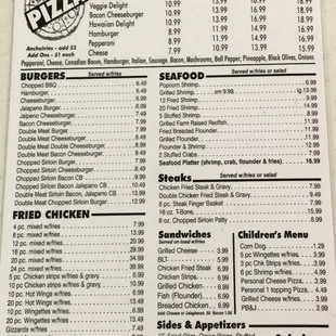 Our giant menu, dinner and lunch served!