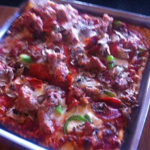 The Works pizza with pepperoni