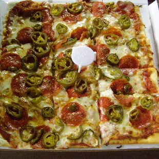 12x12 pepperoni onion jalapeno