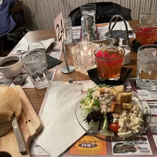 Salad bar- fresh bread loaf