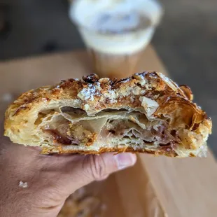 Almond croissant with raspberry