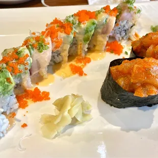 Pink Lady Roll &amp; Spicy Scallop Sushi