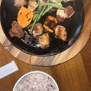 Grilled pork shoulder lettuce wrap set (forgot to take picture of lettuce wrap set I&apos;m sorry lol)