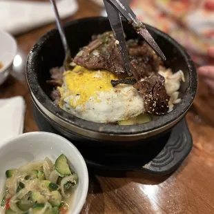 Kalbi Dolsot Bibimbap-as good as it gets served piping hot to make the nurungi at the end!