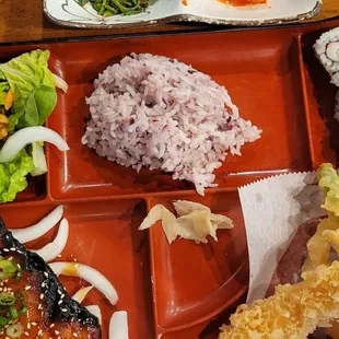 Salmon teriyaki bento box