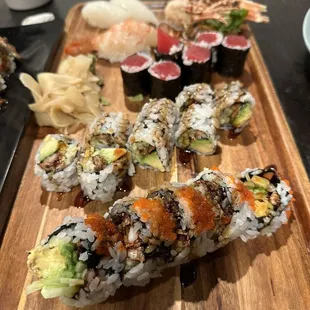 a variety of sushi