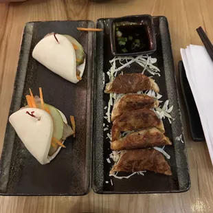 Pork Buns and Gyoza (pork)