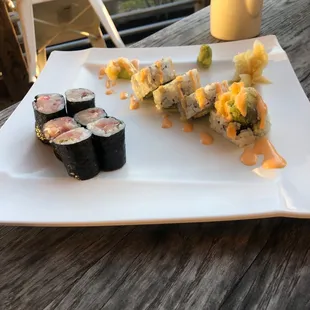 Calamari Roll and yellow tail