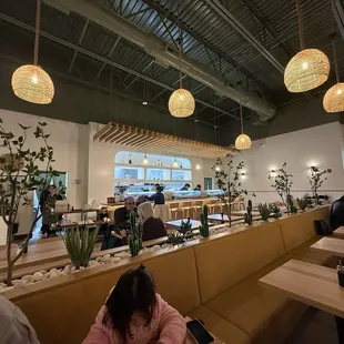 interior, sushi and sashimi