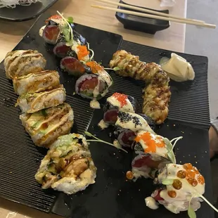 A mix of 2 different rolls