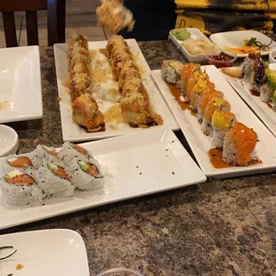 sashimi, sushi, sushi and sashimi, food