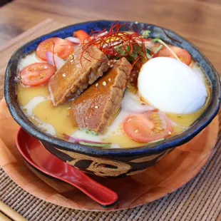 &quot;Vegetable Ramen&quot;
 Creamy vegetable broth with spinach noodles, Tofu and vegetables