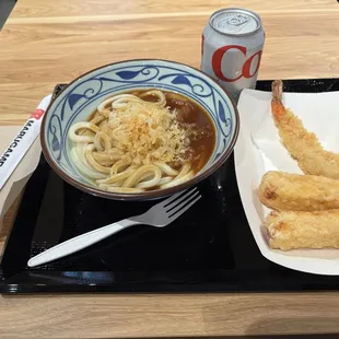 Curry Sauce, Shrimp, Tamagoyaki, Coca-Cola/ Diet Coca-Cola
