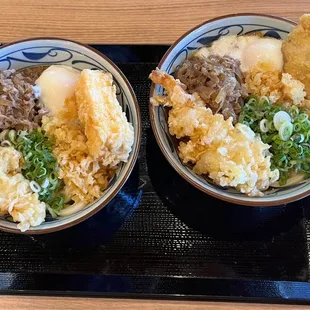 Regular Nikutama (with Shrimp Tempura, Tamagoyaki, and Sweet Potato)