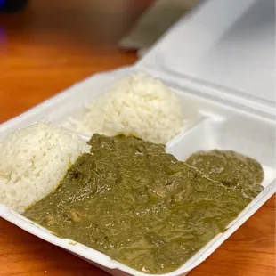 Squid luau and 2 scoop rice