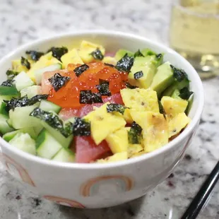Chirashi Don- most ingredients used to create this are found at Marukai!  IG: @ohmyono