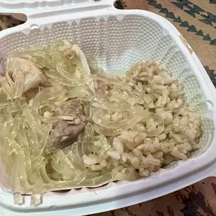 Rice with chicken long rice