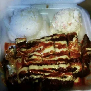 Dynamite KATSU, KATSU with a soy, wasabi, mayo dressing and a homemade spicy sauce