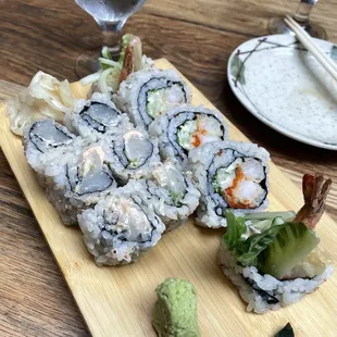 Spicy Scallop Roll &amp; Shrimp Tempura Roll