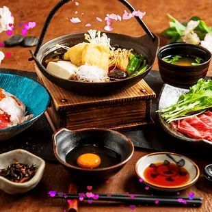 a variety of food on a table