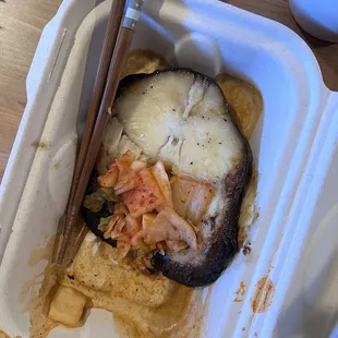 Cooked well and nicely seasoned to bring out the best flavor of the fish.